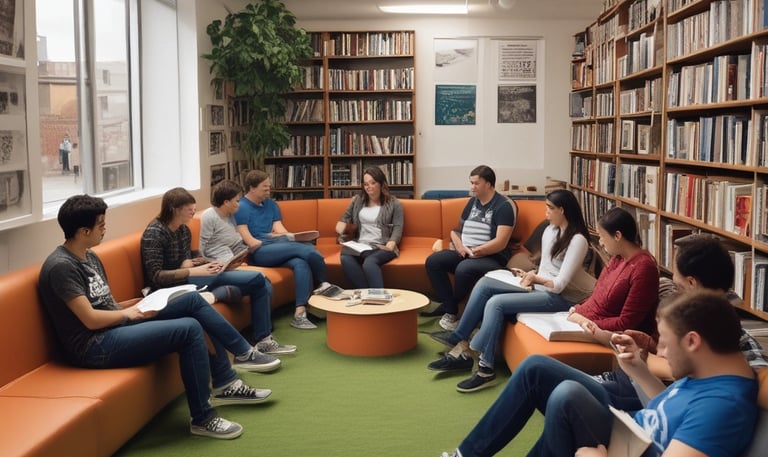 A poster features a close-up of a woman's face with a message about psychology. The top of the poster has the phrase 'GET PSYCHED!' in large orange text. Below, there is a series of questions in varying sizes and colors, exploring different psychological topics. The bottom part of the poster contains a web address.