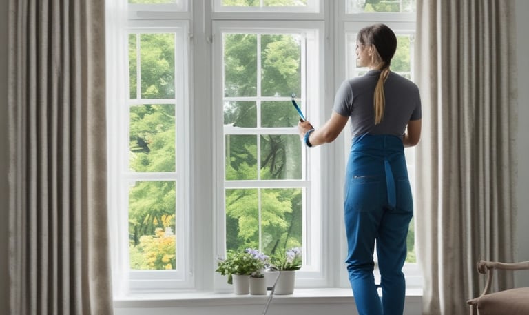 A technician inspecting and cleaning an air duct system.