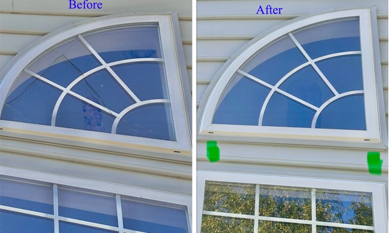 emergency custom glass repair project