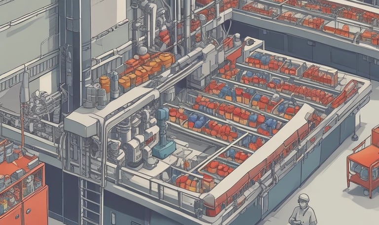 Robotic arm loading parts into a mould machine in a bright factory setting.