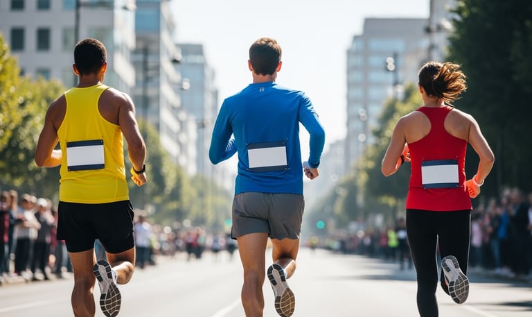 a group of people running in a marathon