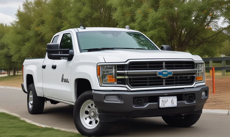 A suburban street with a sidewalk lined with tall green shrubs on the left. Several waste bins are arranged along the sidewalk. Cars are parked on the street and are driving down the road. Residential buildings with red brick facades are visible in the background. A large utility pole stands prominently along the sidewalk.