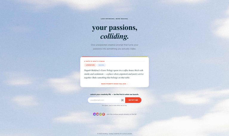 preview of website for creative prompt generation