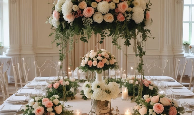 flowers on white steel rack