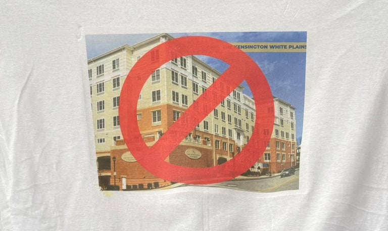 Tshirt crossing out Kensington Assisted Living Building