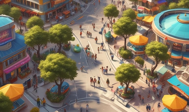 A construction site with traditional Asian architecture in the background, surrounded by scaffolding and building materials. A large piece of construction equipment is visible, and in the distance, a misty landscape can be seen, creating a serene backdrop.