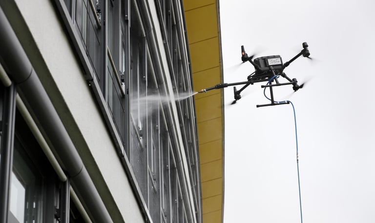 window cleaning with a drone