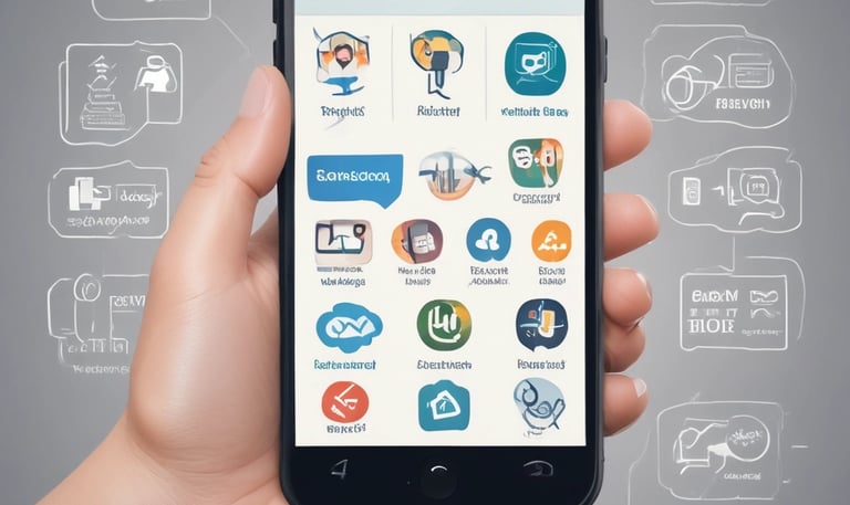 A smartphone displaying a Shopify webpage with the text 'Start your business' rests on a white surface. Next to it lies a closed notebook with geometric shapes on its cover and a sharpened pencil. A small succulent plant is visible in the top left corner.