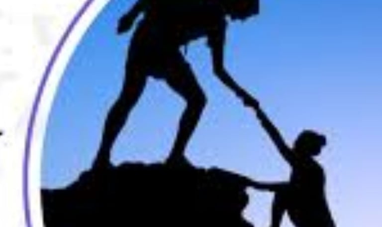 a man helping a woman