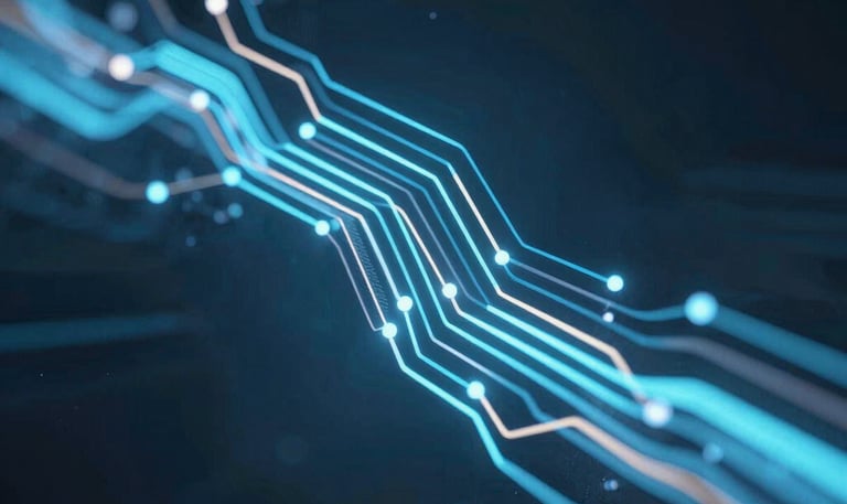 A 3D rendering of a microchip with the letters 'AI' prominently displayed on its surface, set on a dark, circular platform.