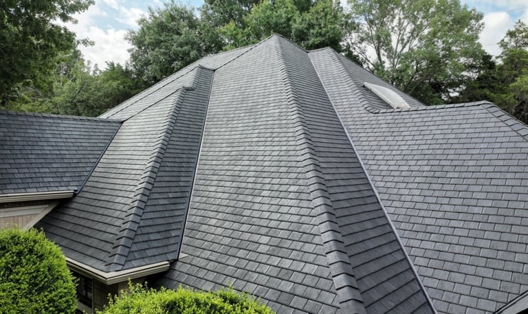 a clean roof from studs gutters