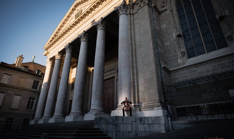 Cthédrale Genève avec musicien