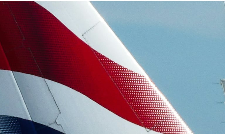 Airline tail fin close-up, illustrating the case study on employee brand disengagement