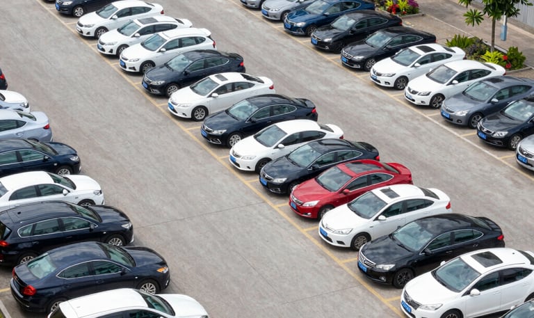 A technician setting up equipment beside a busy road to measure vehicle queues during rush hour.