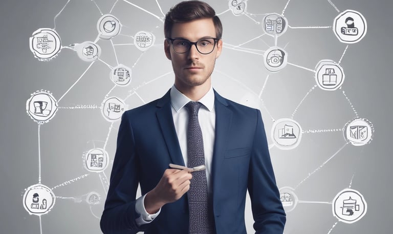 Illustration of automated workflow processes with gears and arrows symbolizing smooth operation.