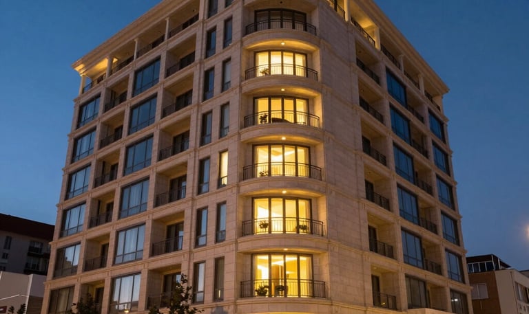 Bright, modern city loft with stylish furniture and large windows.