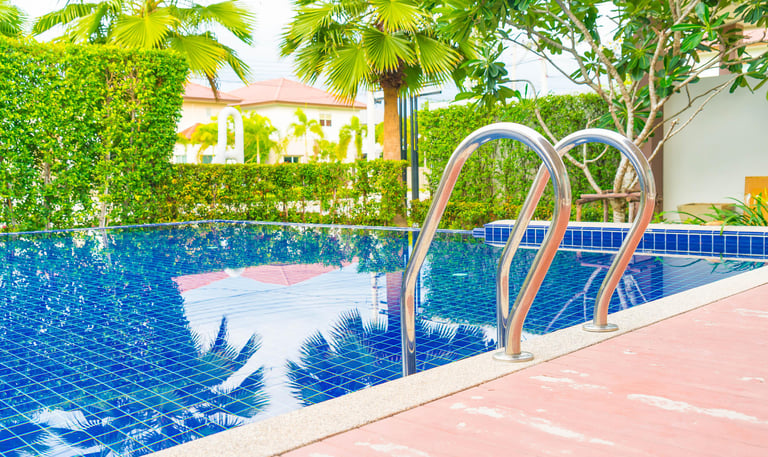 a swimming pool in maintenance in UAE