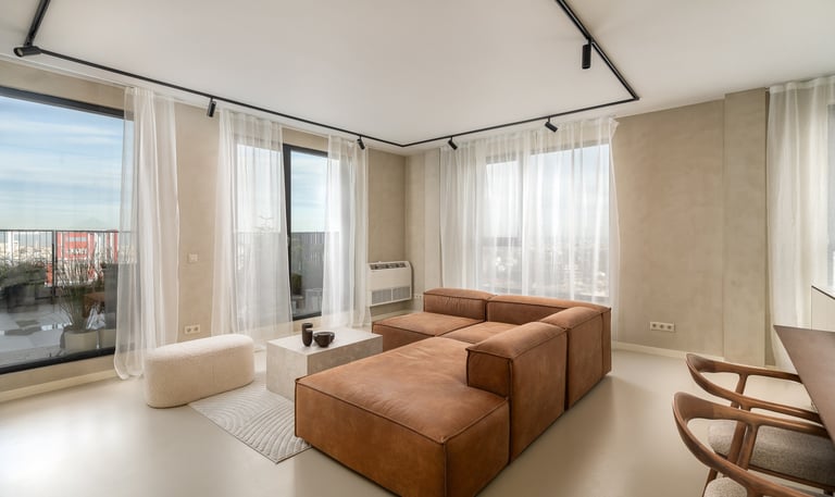 Проект на апартамент  изпълнен с Микроцимент