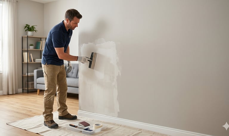 Reparar pintura dañada por humedad por filtración en pared interior