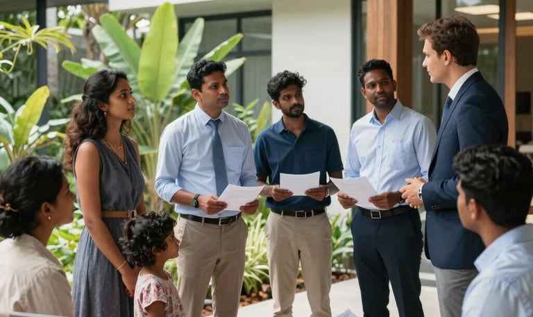 Professional conducting an engaging HR compliance session in a modern office setting.