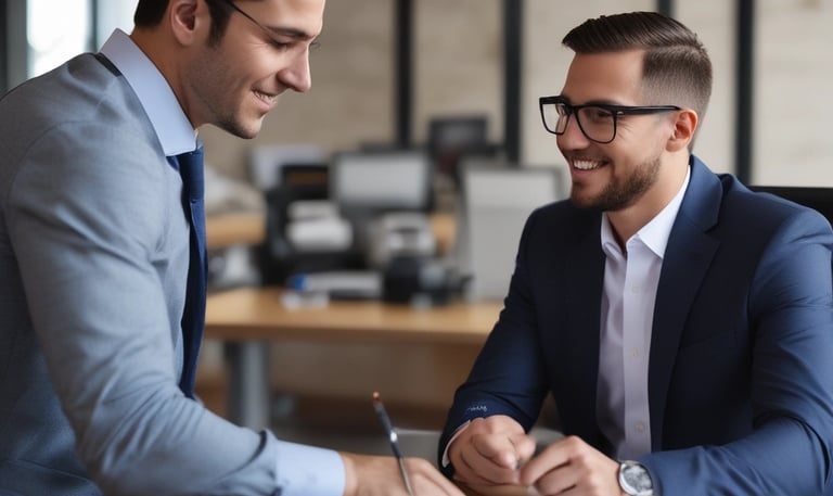 A team of consultants collaborating over a detailed process map in a bright conference room.