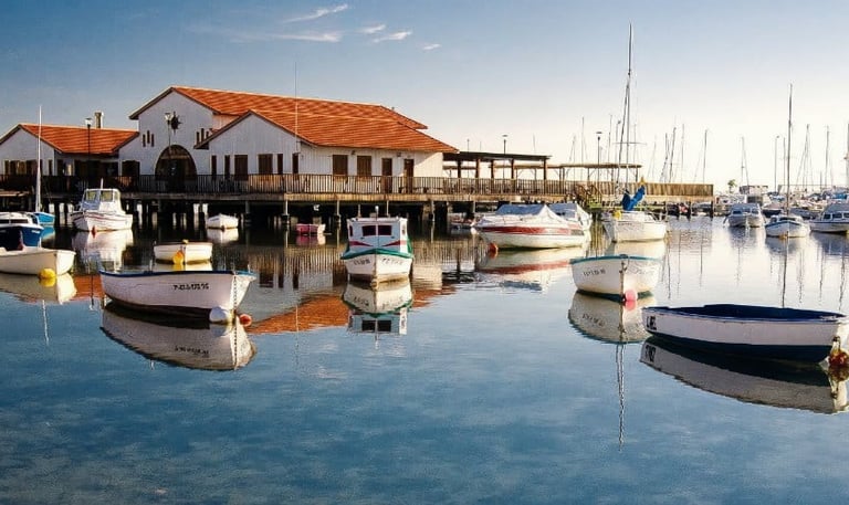 Residential area and beach in Los Alcazares, Mar Menor