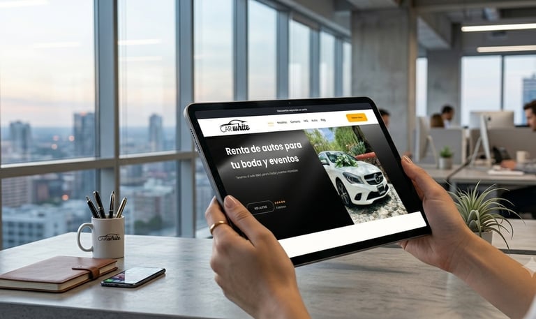 Diseño de sitio web para renta de autos car white
