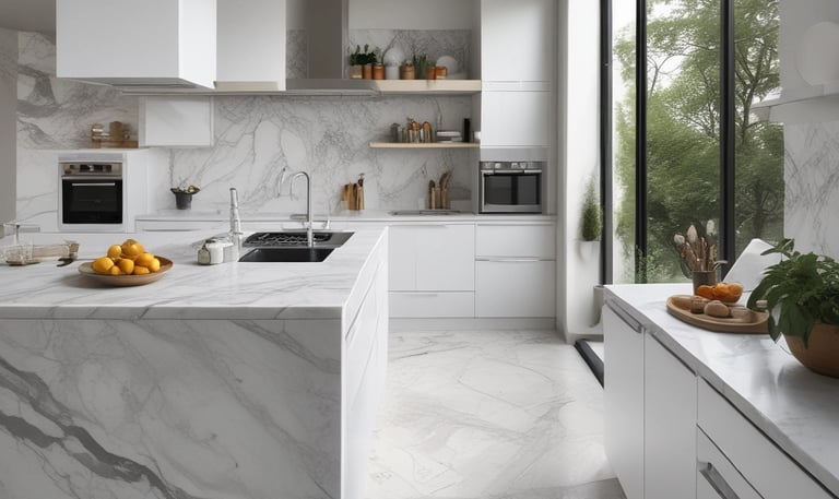 Close-up of a finely crafted marble tombstone with elegant engravings.