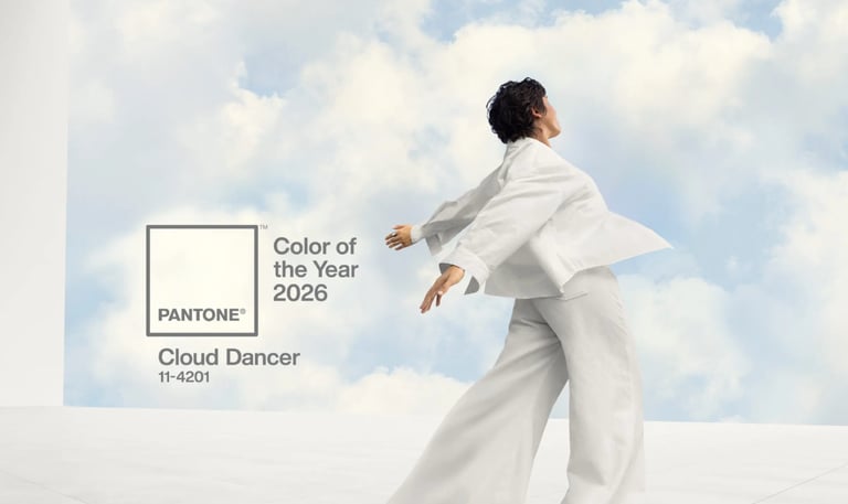 tendances graphiques 2026 - Pantone Cloud dancer
