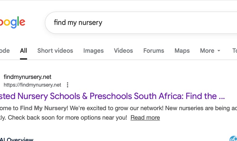 find my nursery google search