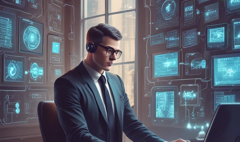 A friendly AI chatbot interface on a smartphone screen.