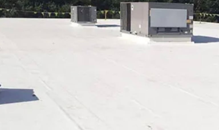 TPO commercial roofing system.