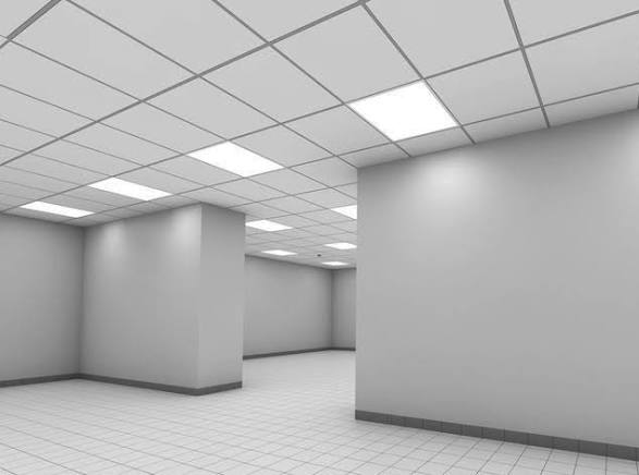 drop ceiling in a gray room