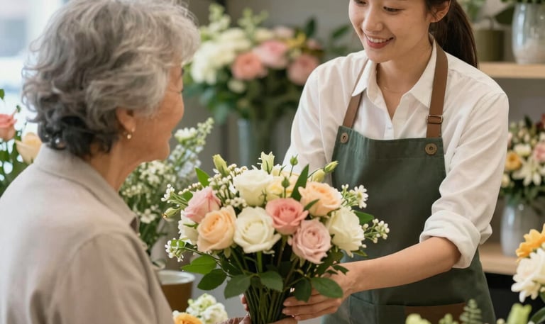 Cozy coffee shop interior with a laptop showing the café's colorful website.