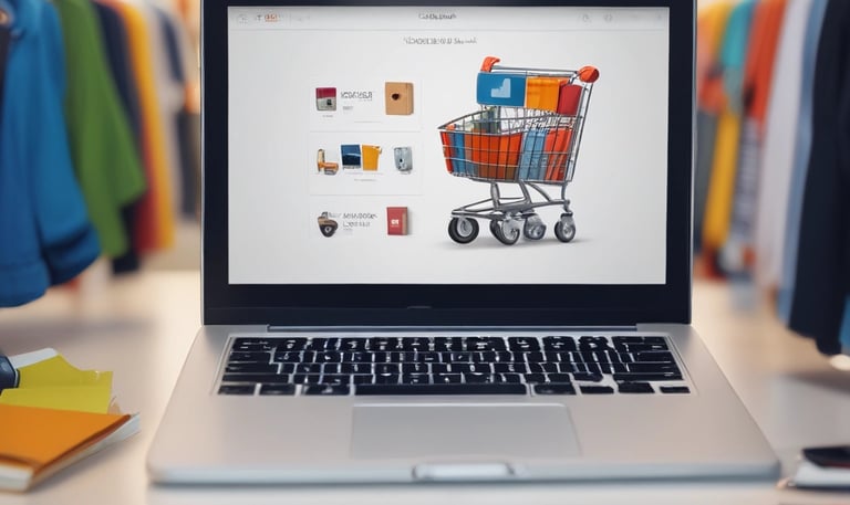 A modern laptop displaying a responsive website layout with clean design.