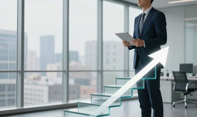 Converging lines of light symbolizing alignment and focused career paths.