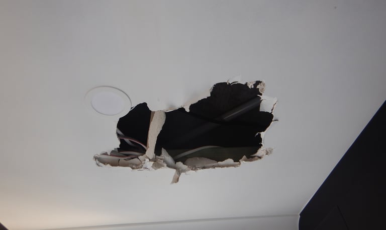 Damaged ceiling to Perth property