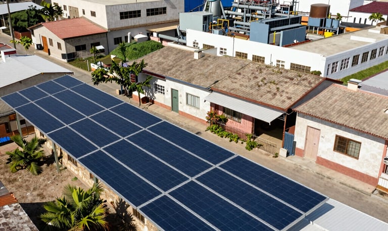 Surveillance cameras mounted on a building corner overlooking a parking lot.