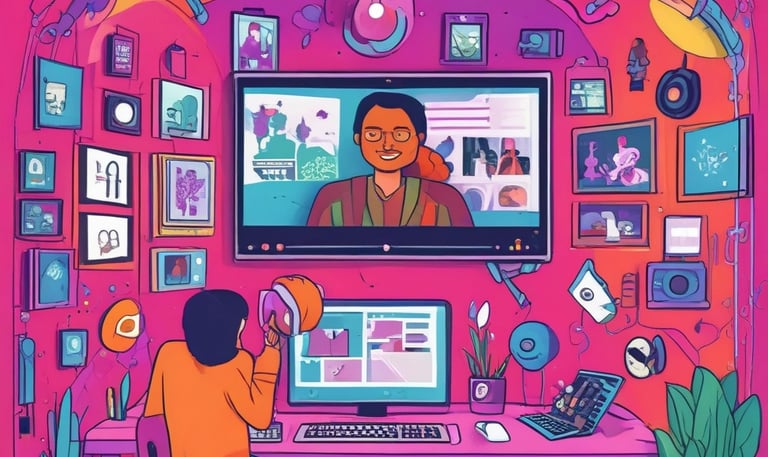 A sleek control room with multiple monitors displaying various live broadcast feeds.