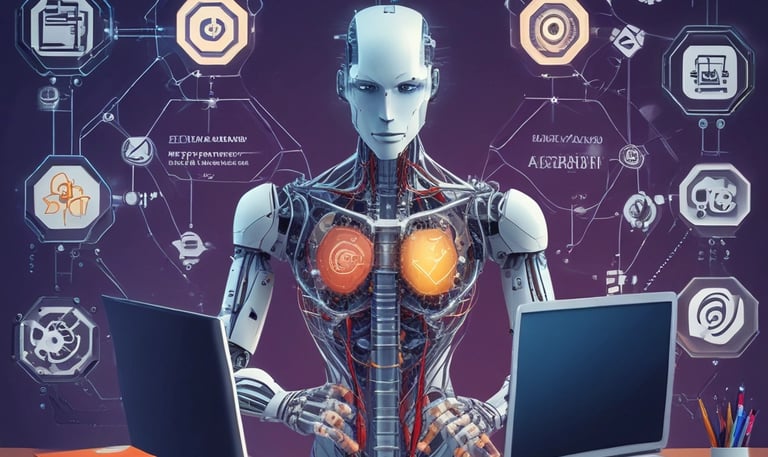 A sleek dashboard interface showcasing AI automation tools in action