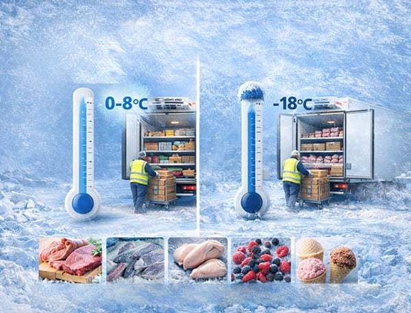 نقل المواد المجمدة بدرجة حرارة -18° مع مراقبة دقيقة لضمان سلامة المنتجات طوال الرحلة داخل المملكة.