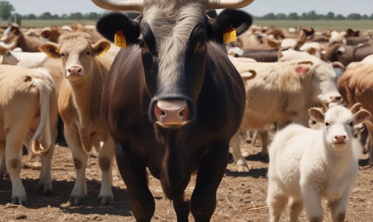 A close-up image of fresh livestock in a farm setting.