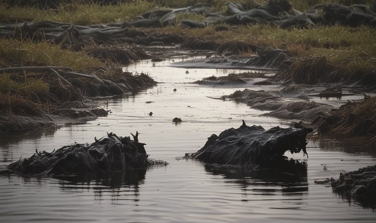 Industrial setup showing underground water treatment equipment operating in a challenging environment.