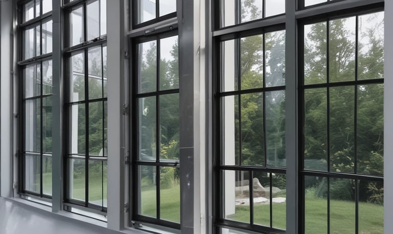 Aluminum door installed in a modern home entrance.