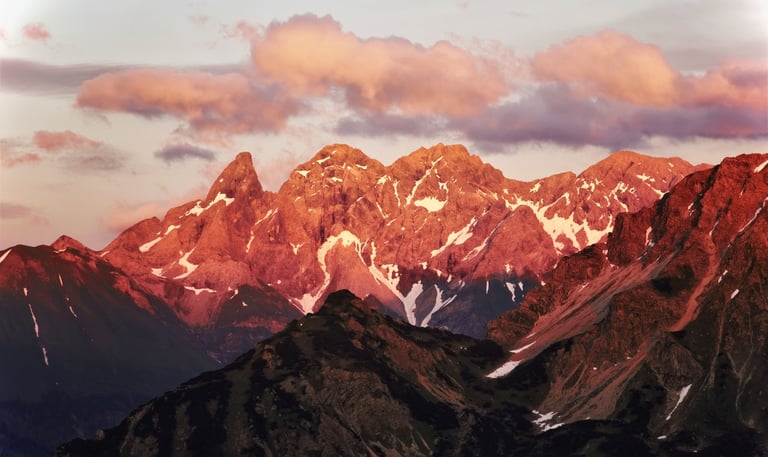 a mountain range with a view of a mountain range