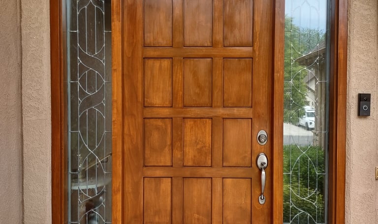 Refinished exterior front door