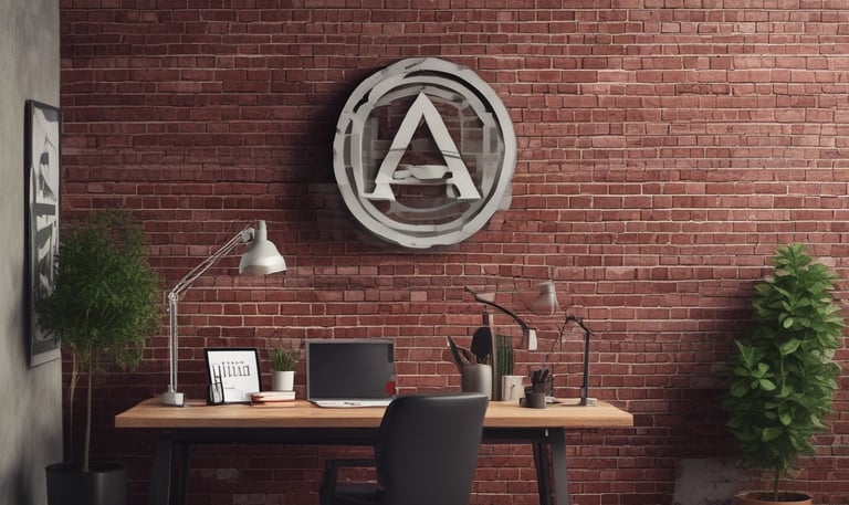 A weathered, corrugated metal wall with patches of rust and peeling paint features three small windows. The window frames are painted red and have broken glass panes, surrounded by worn slats. Above the metal wall is a series of glass panels, some of which are cracked.