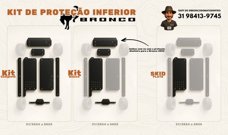 Proteções inferiores para seu Bronco Sport