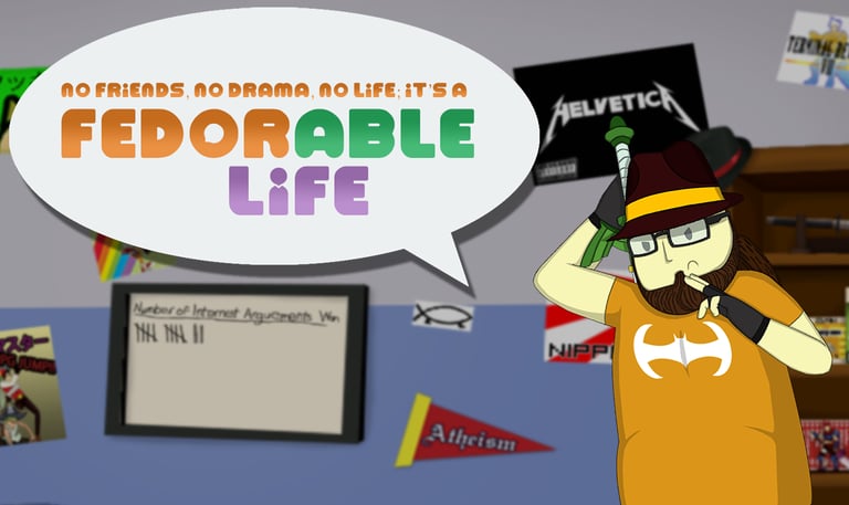 Screenshot of the comedy neckbeard simulator Fedorable Life