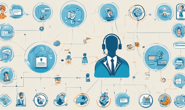 a man in a suit and tie with a headset